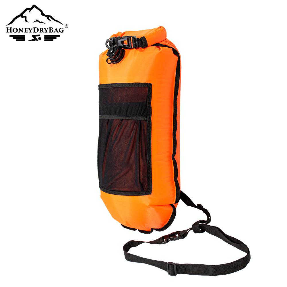 Portable Double Air Bags PVC Swim Buoy with Dry Bag and Mesh Pocket