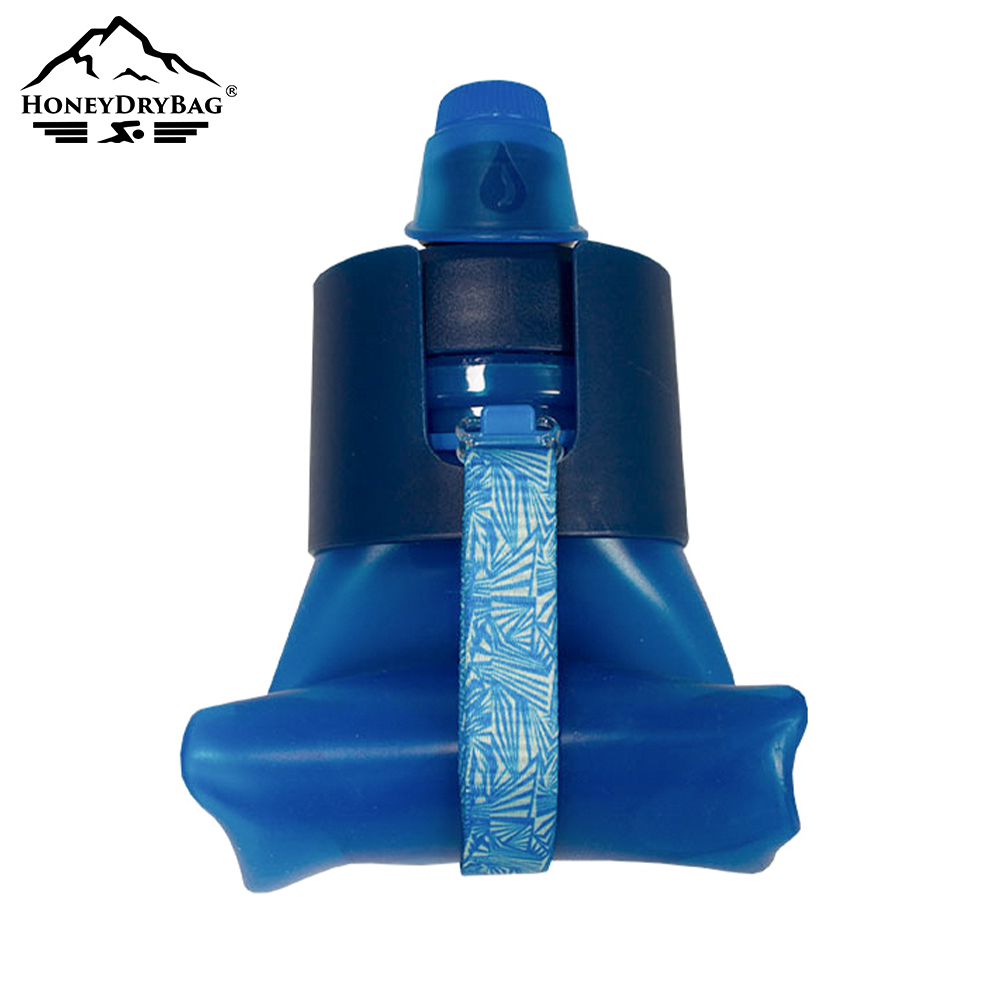 500ml Silicone Collapsible Water Bottle with Twist Cap